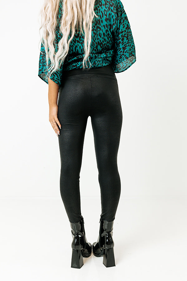 The Vianna High Waist Crocodile Print Legging - Main Image