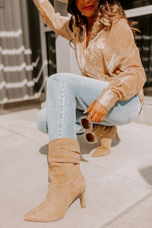 The Dash Faux Suede Boot In Khaki