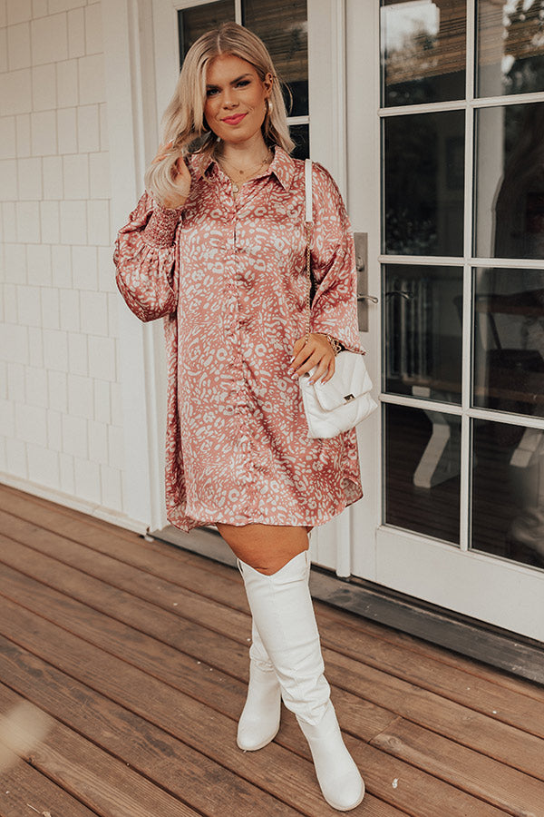 Small Town Talks Leopard Shift Dress Curves Image - 5