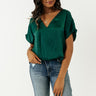 Luxe And Lovely Shift Top In Hunter Green Image - 1