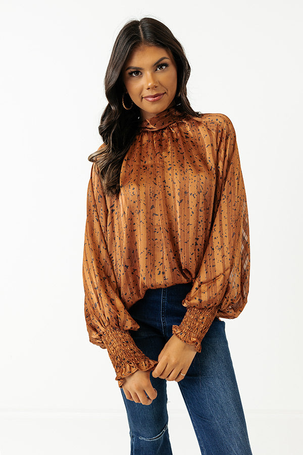 Forever Chic Shift Top In Cinnamon