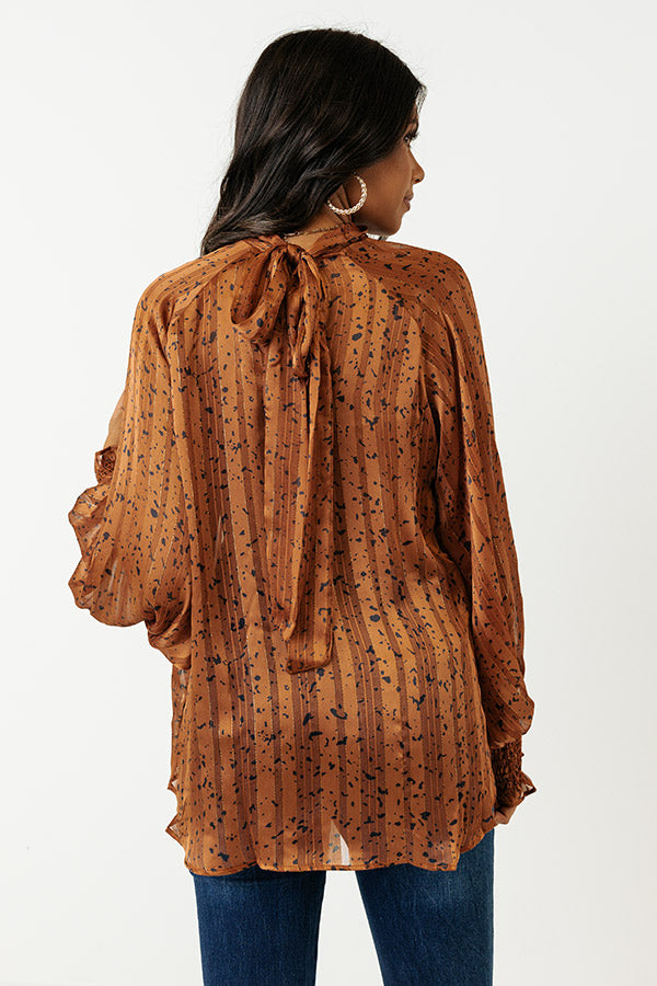 Forever Chic Shift Top In Cinnamon Image - 4