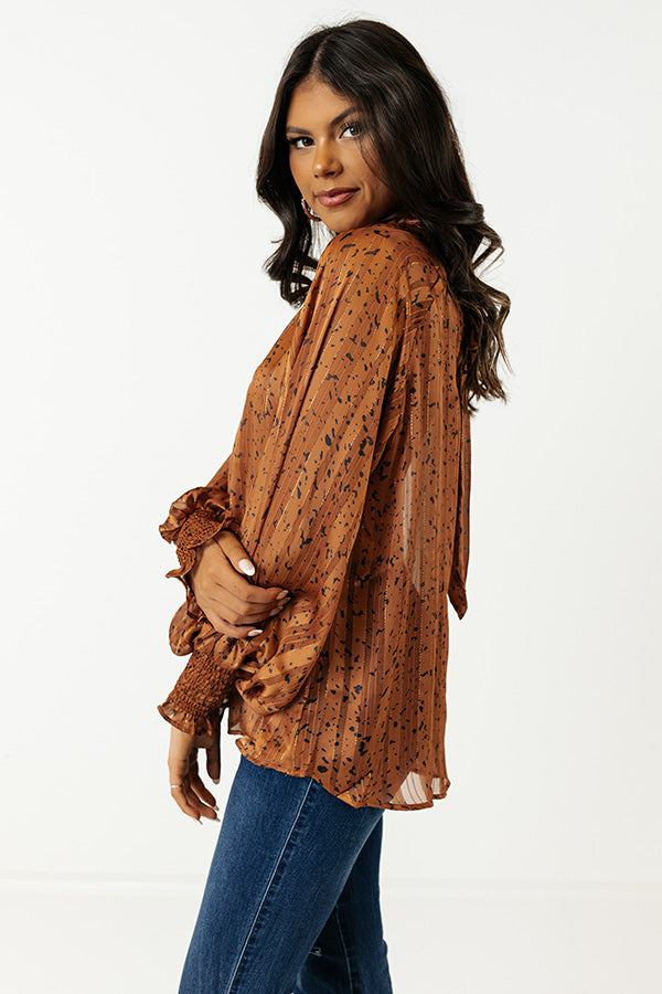 Forever Chic Shift Top In Cinnamon Image - 3
