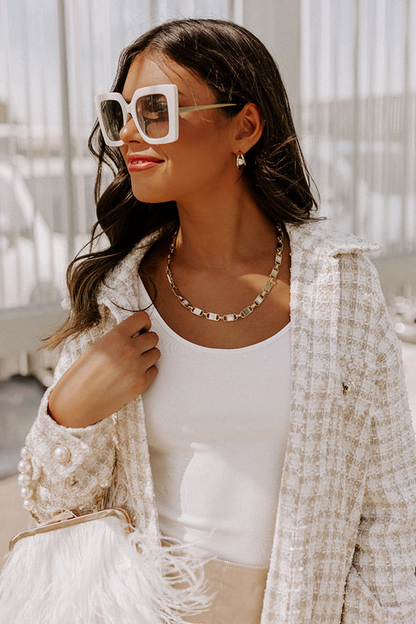 Kendra Scott Jessie Gold Chain Necklace in White Crystal Image - 3