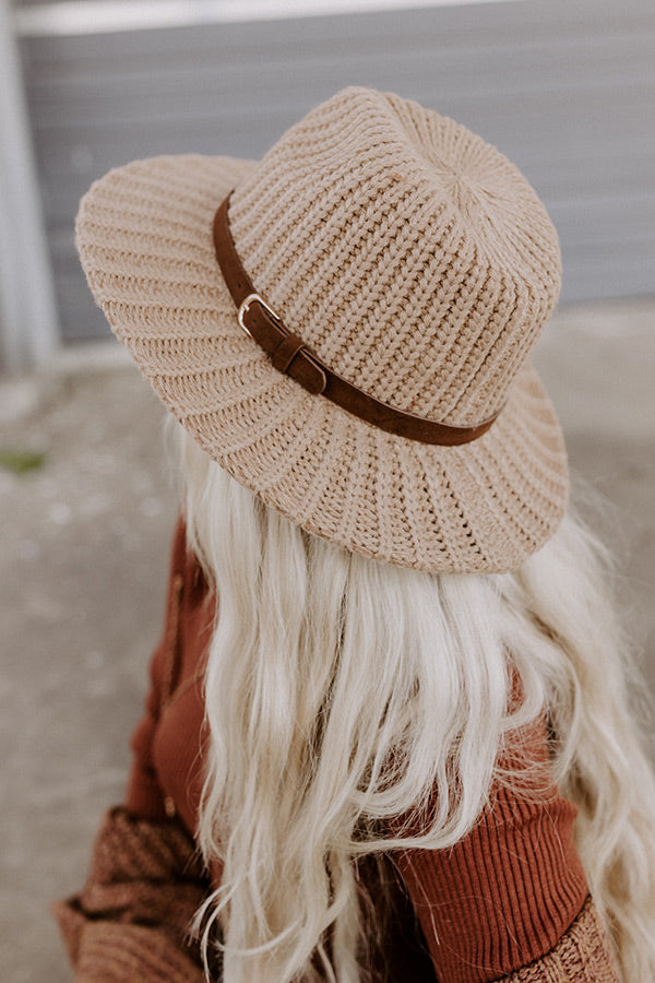 Autumn Sweetheart Knit Fedora In Khaki Image - 4