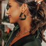 Kendra Scott Arden Gold Statement Hoop Earrings in Emerald Mix Image - 1