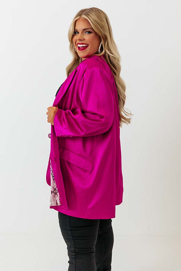 Take Over Satin Blazer Curves Image - 4