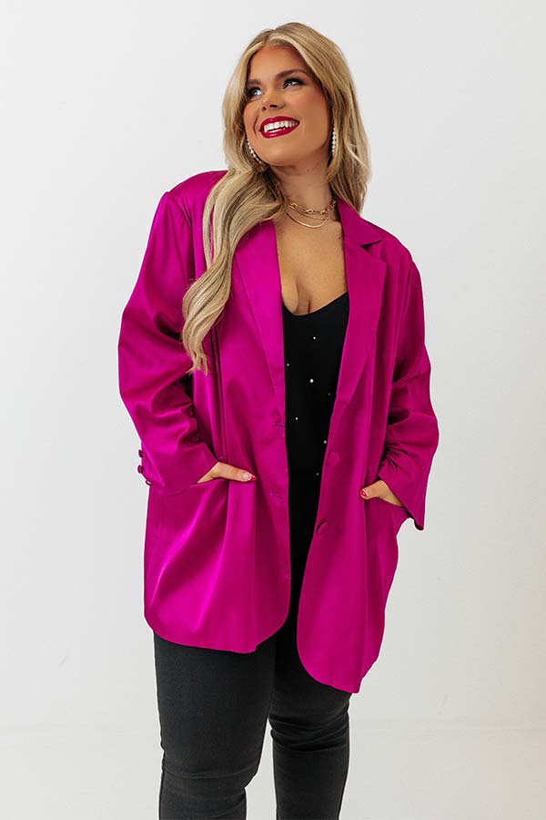 Take Over Satin Blazer Curves Image - 2