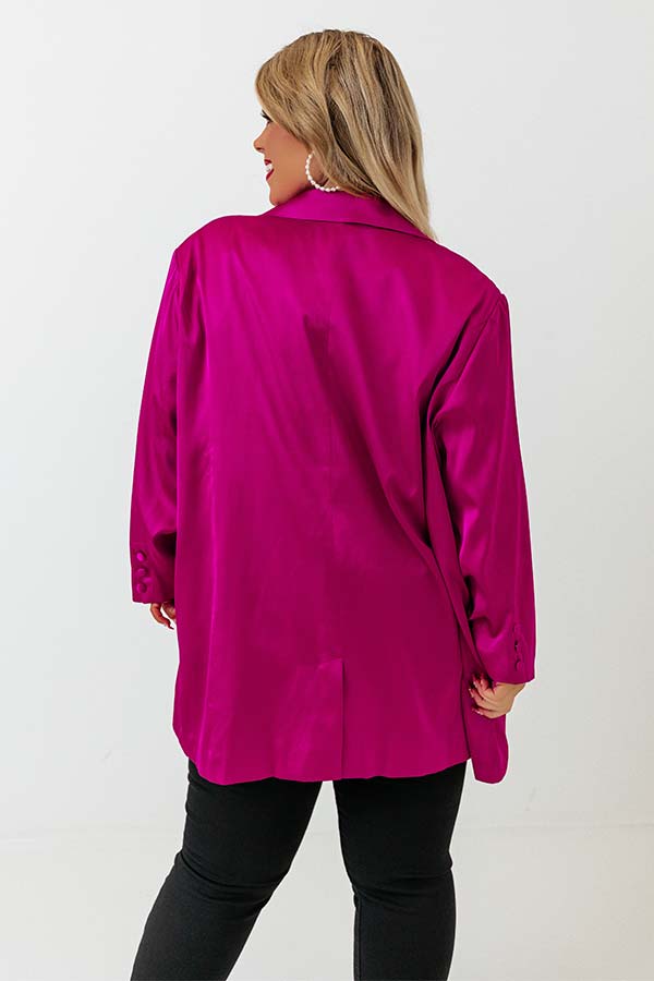 Take Over Satin Blazer Curves Image - 5