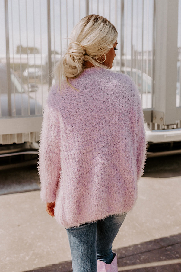 Pink Rose Soft And Fuzzy Eyelash Sweater Women's