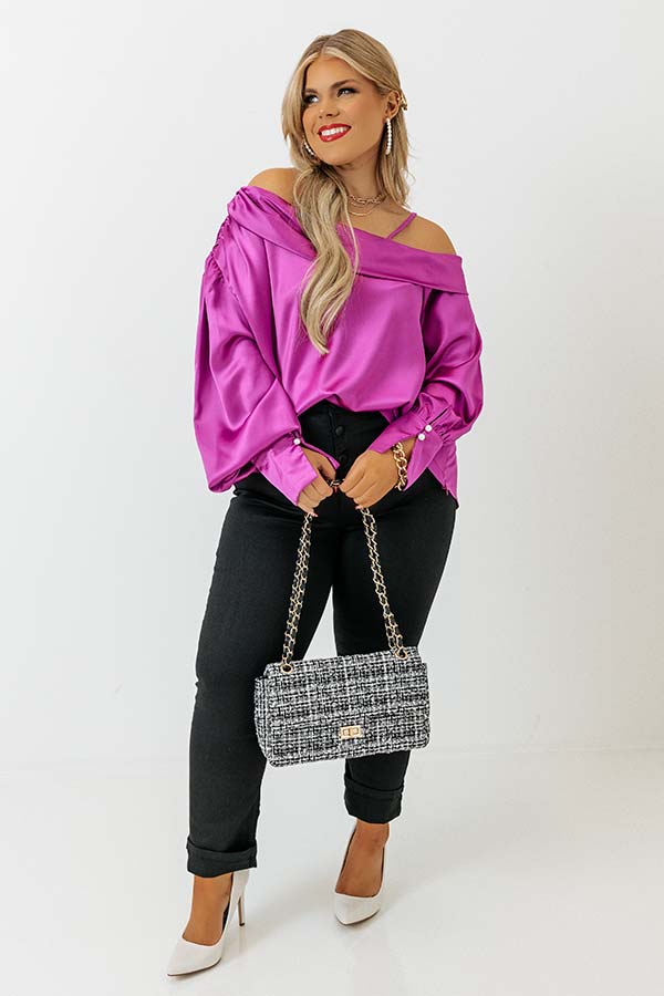 Date Night Ready Satin Top In Orchid Curves Image - 1