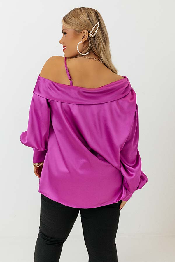 Date Night Ready Satin Top In Orchid Curves Image - 4