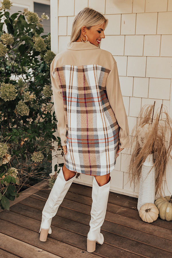 Fall Fields Plaid Tunic In Beige Image - 4