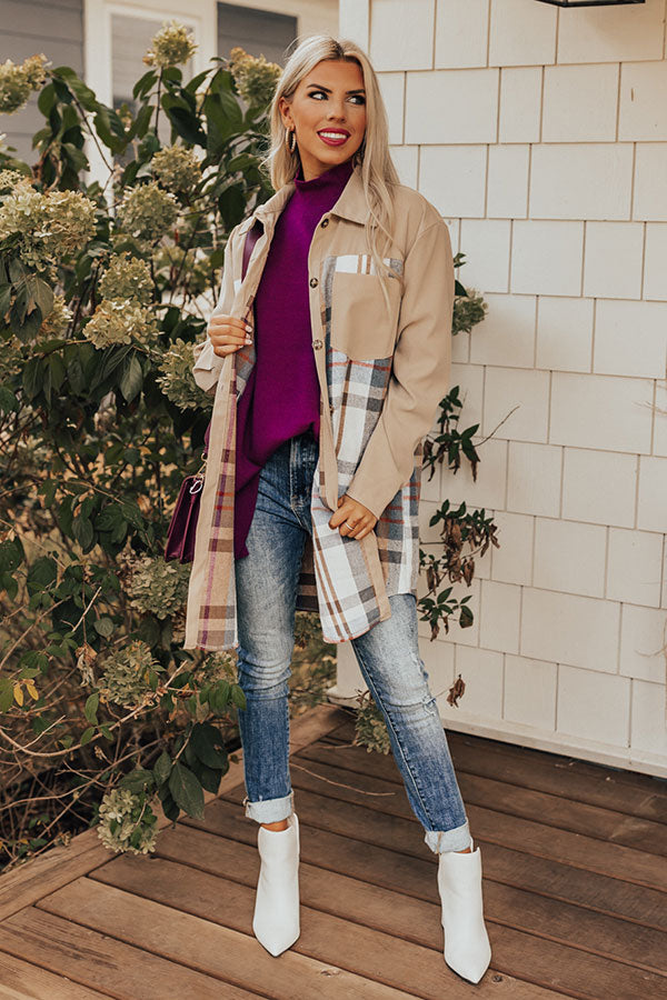 Fall Fields Plaid Tunic In Beige Image - 5