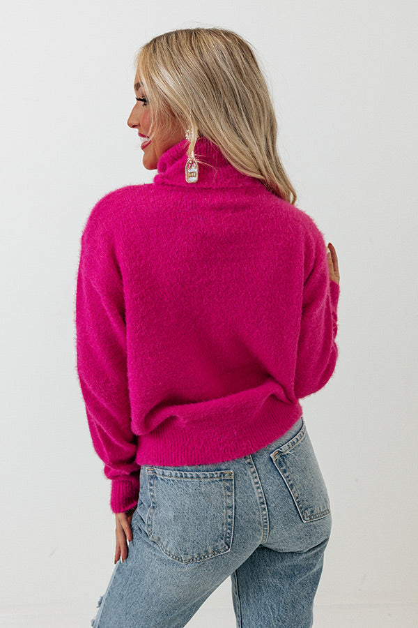 Boston Chill Eyelash Knit Sweater In Hot Pink • Impressions Online Boutique
