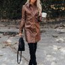 Own The World Faux Leather Dress In Chocolate Image - 1