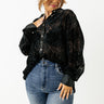 Rooftop Soiree Velvet Burnout Top In Black Curves Image - 1