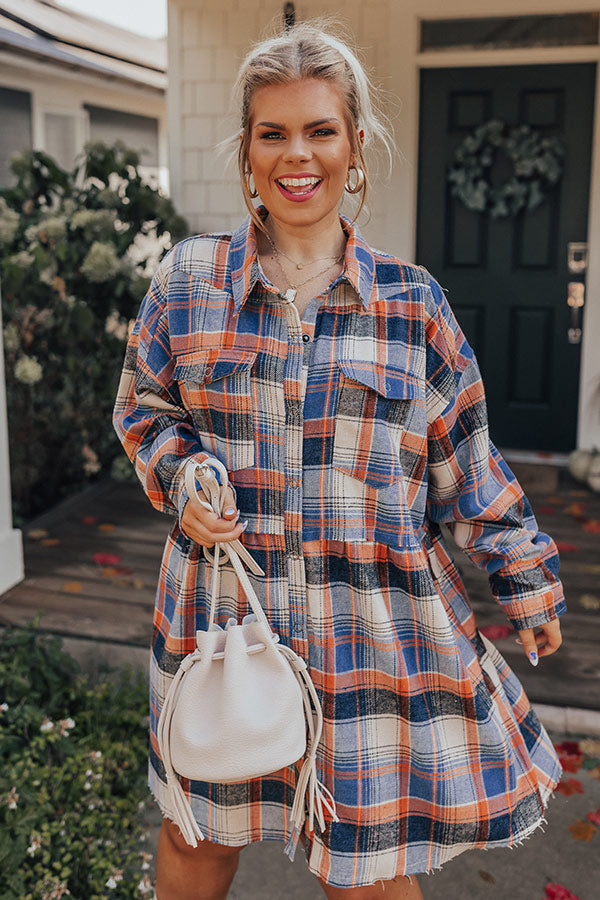 Cold Brew Babe Flannel Babydoll Dress Curves Image - 1