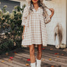 Count Me In Plaid Dress in Warm Taupe Image - 1