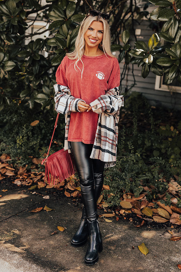 Touchdown Vintage Graphic Tee In Crimson Image - 1