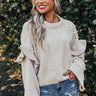 Cuddle Up With Cocoa Embellished Sweater in Stone Image - 1