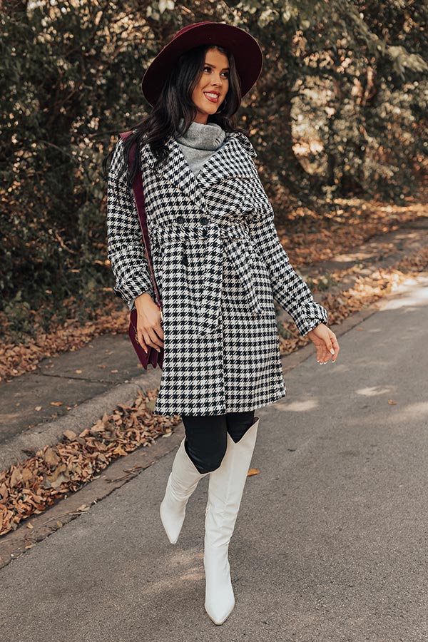 Cozy And Kind Houndstooth Coat