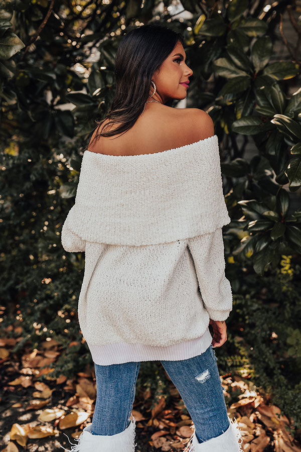 Curl Up And Get Cozy Knit Sweater In White Image - 5