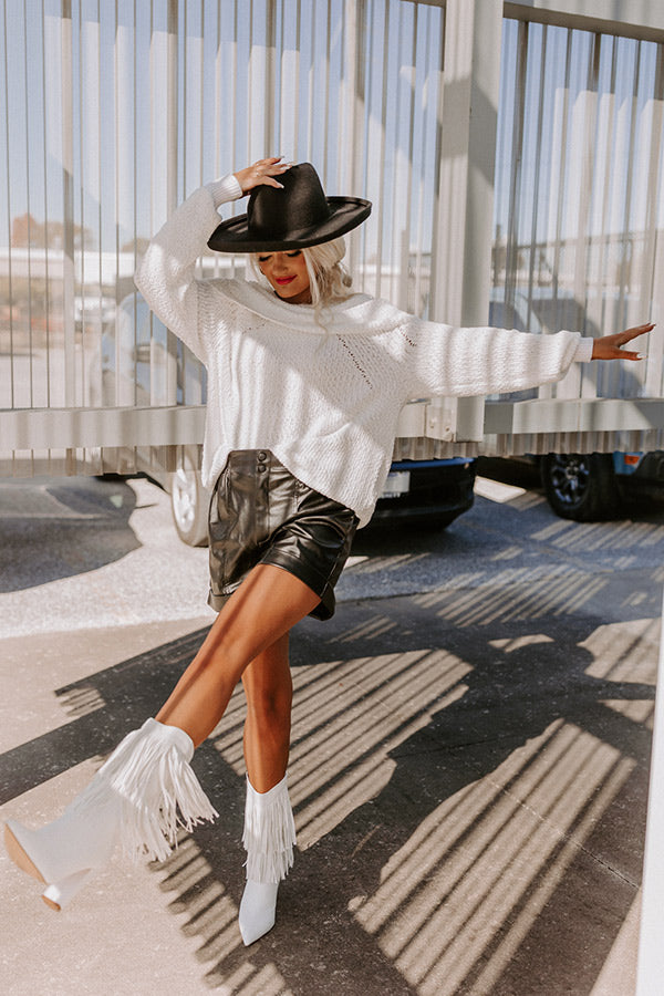 Curl Up And Get Cozy Knit Sweater In White Image - 2