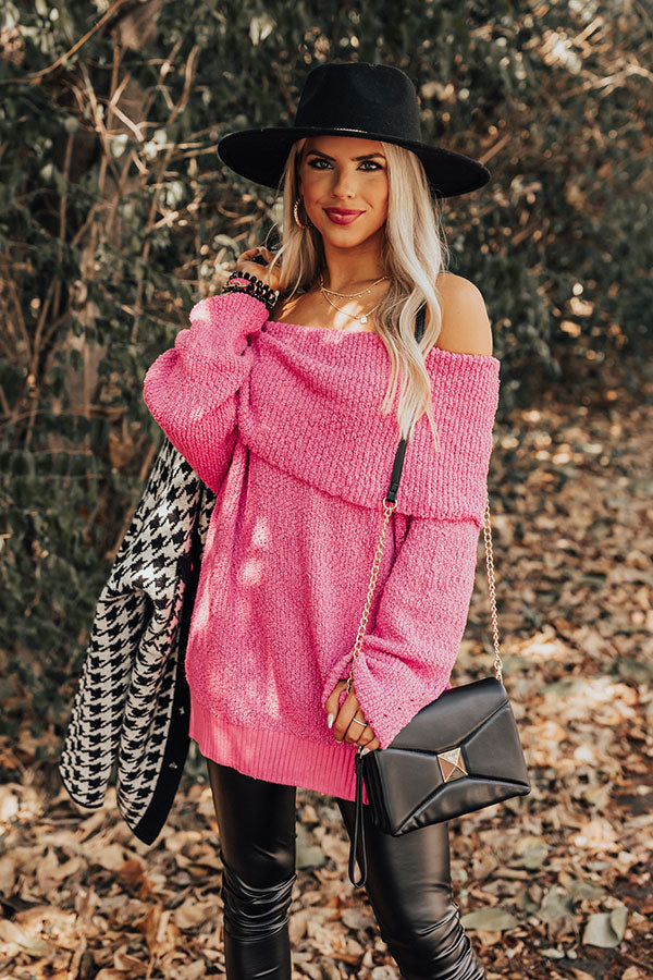 Curl Up And Get Cozy Knit Sweater In Pink