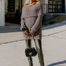 Curl Up And Get Cozy Knit Sweater In Dark Grey Image - 1