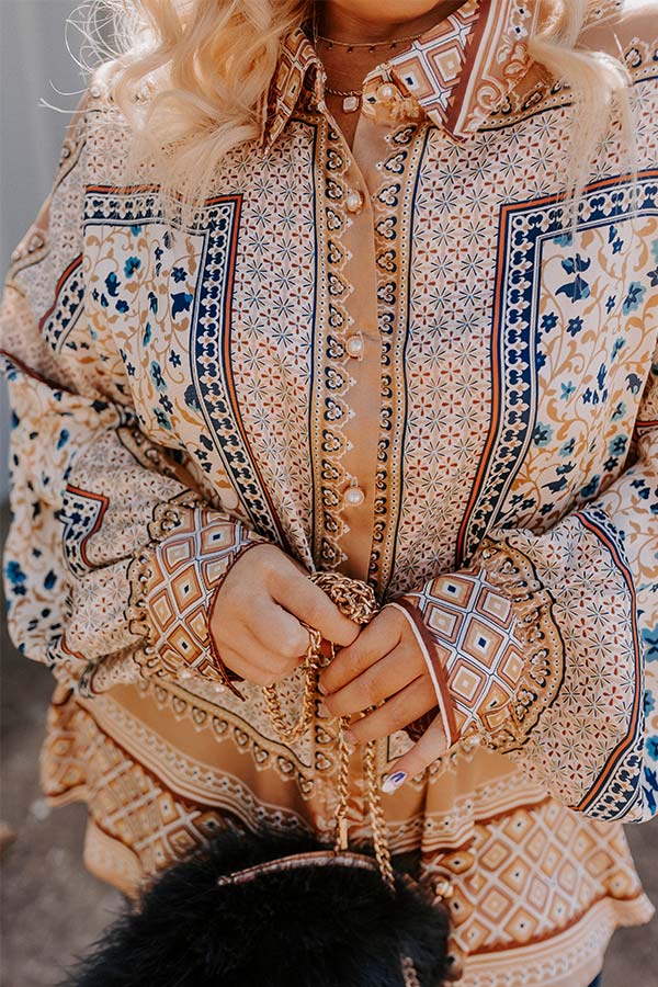 Dig Deep Down Button Up In Iced Latte Curves Image - 3