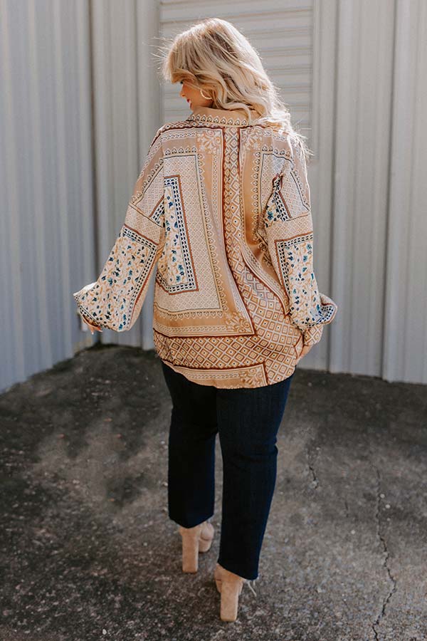 Dig Deep Down Button Up In Iced Latte Curves Image - 5