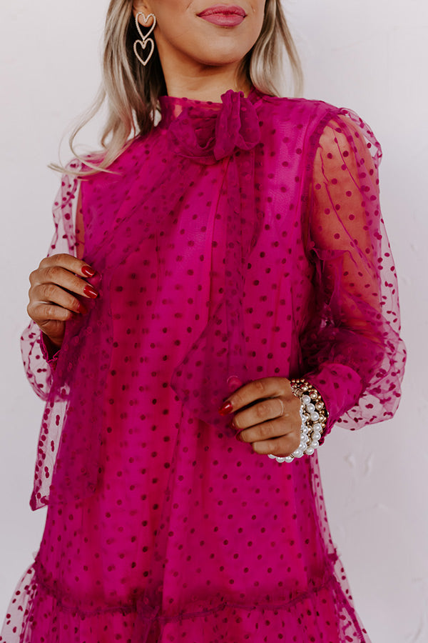 First Kiss Dreaming Dress In Fuchsia Image - 3