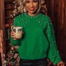 Flash A Smile Embellished Sweater In Kelly Green Image - 1