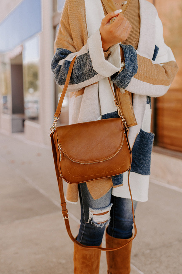 Special Treat Faux Leather Crossbody In Camel • Impressions Online Boutique
