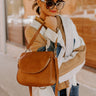Special Treat Faux Leather Crossbody In Camel Image - 1