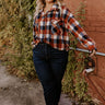 Fallen Leaves Plaid Button Up Curves Image - 1
