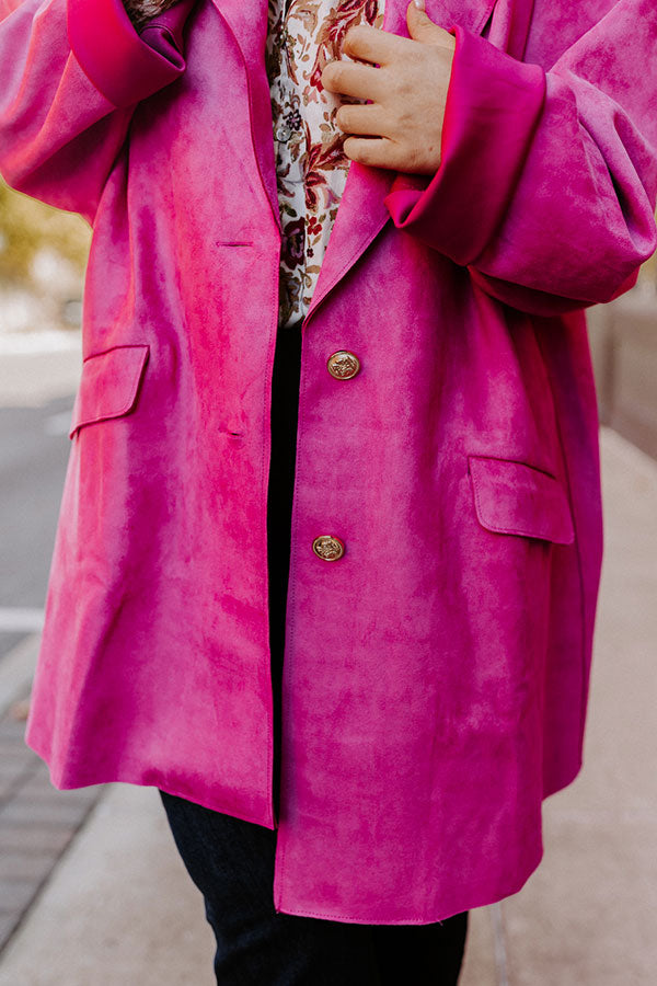 Fun Night Out Faux Suede Jacket Curves Image - 5