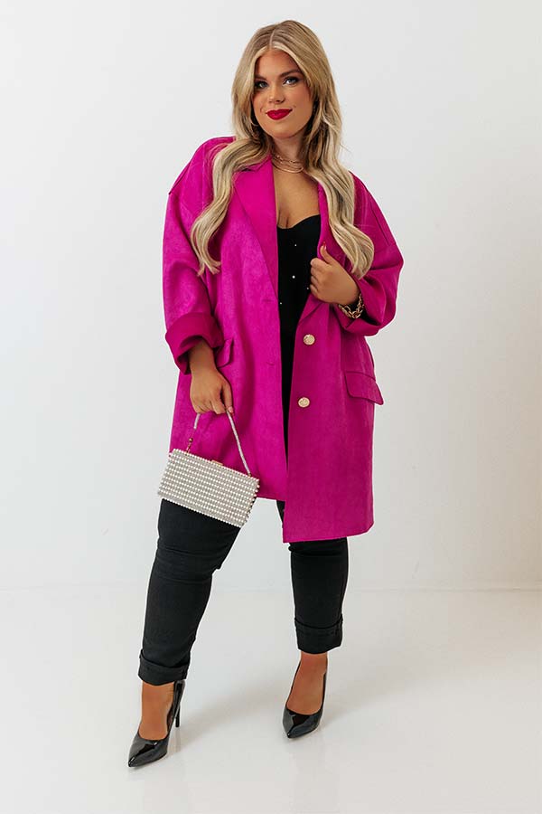 Fun Night Out Faux Suede Jacket Curves Image - 1