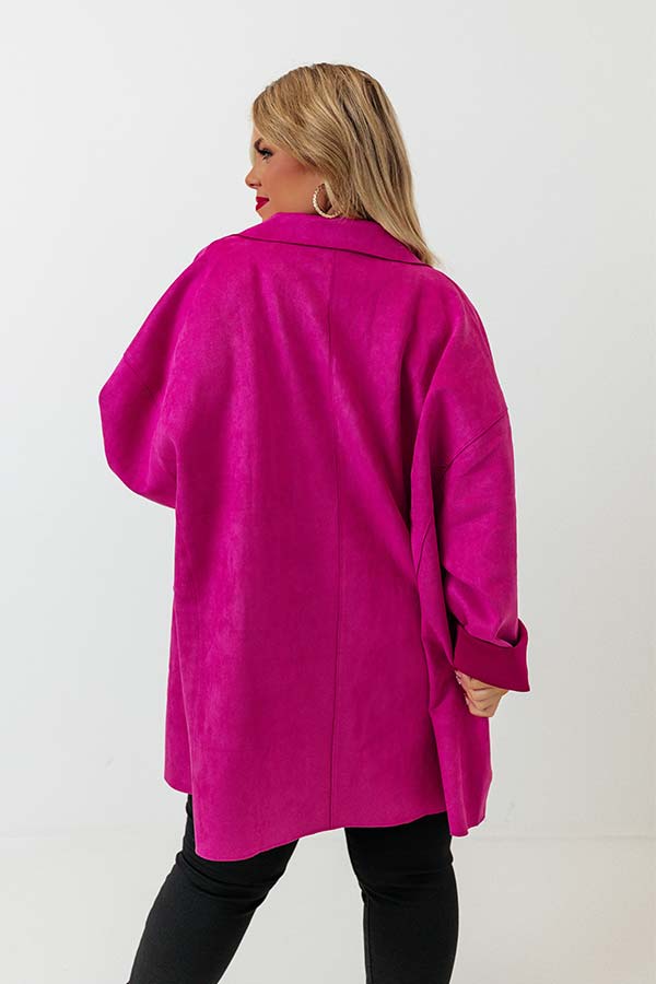 Fun Night Out Faux Suede Jacket Curves Image - 4