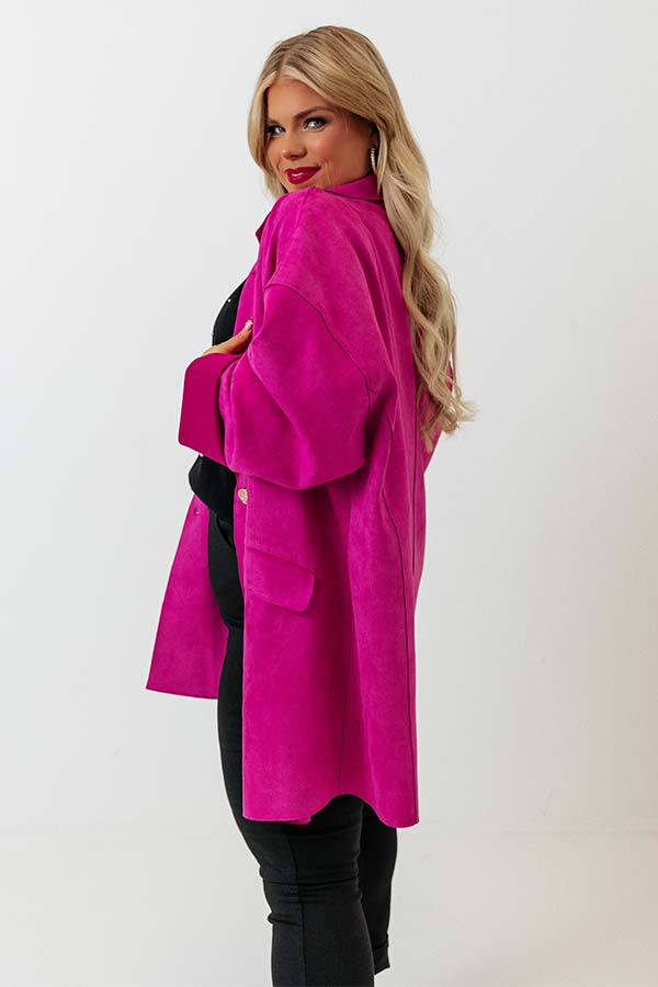 Fun Night Out Faux Suede Jacket Curves Image - 3