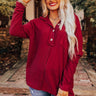 East Side Chic Waffle Knit Top In Crimson Image - 1