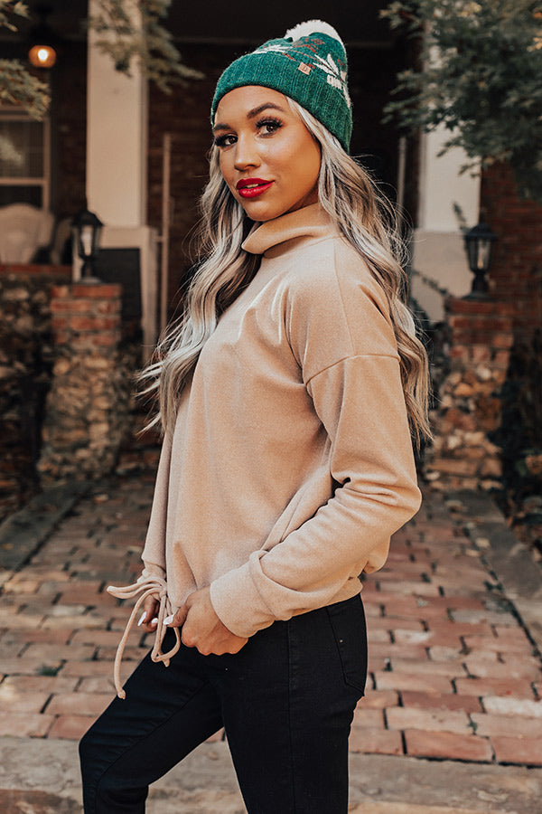 Autumn Color Sweater Top In Iced Latte Image - 1