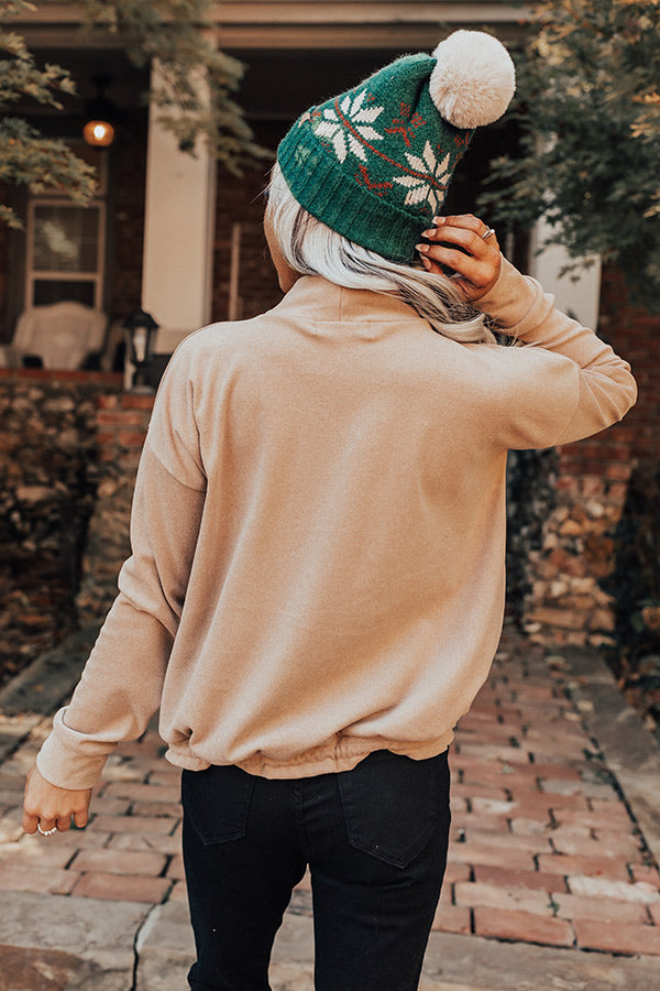 Autumn Color Sweater Top In Iced Latte Image - 1