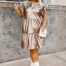 Concert Time Faux Leather Dress In Taupe Curves Image - 1