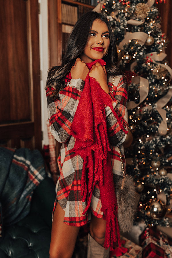 Hot Cocoa And Kisses Scarf In Red