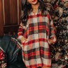 Peppermint Kisses Flannel Tunic Dress In Chocolate Image - 1