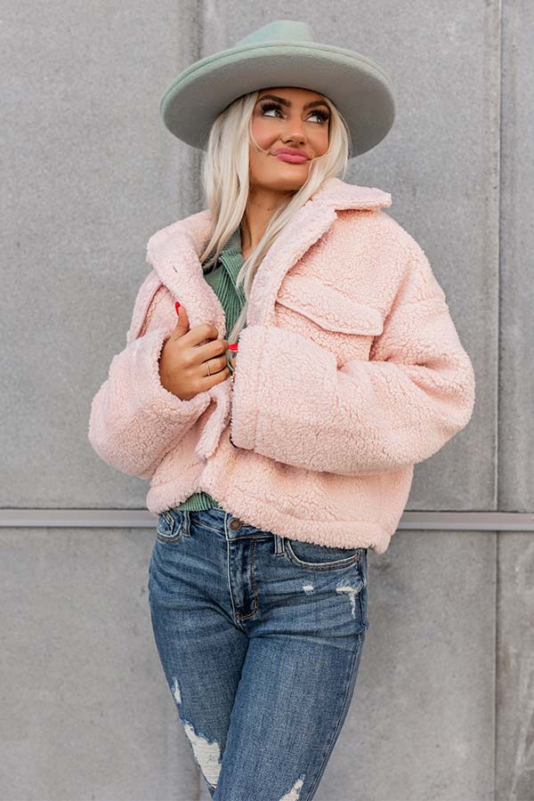 Wintry Winds Sherpa Jacket In Pink • Impressions Online Boutique