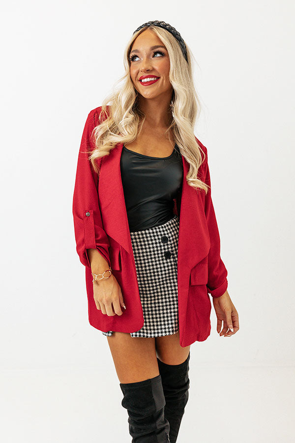 Popular Song Blazer In Wine Image - 1