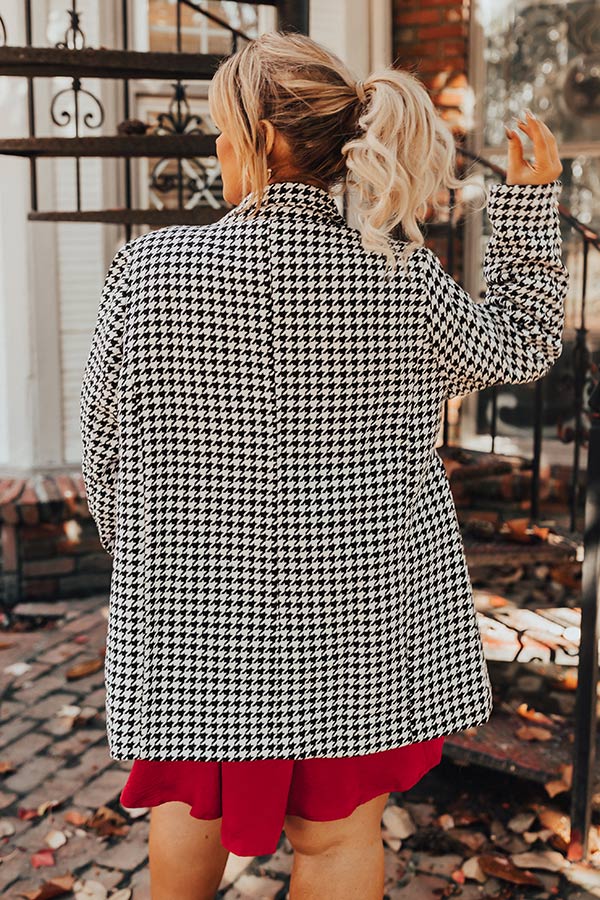 Tune Into Love Houndstooth Blazer Curves – Impressions Online Boutique